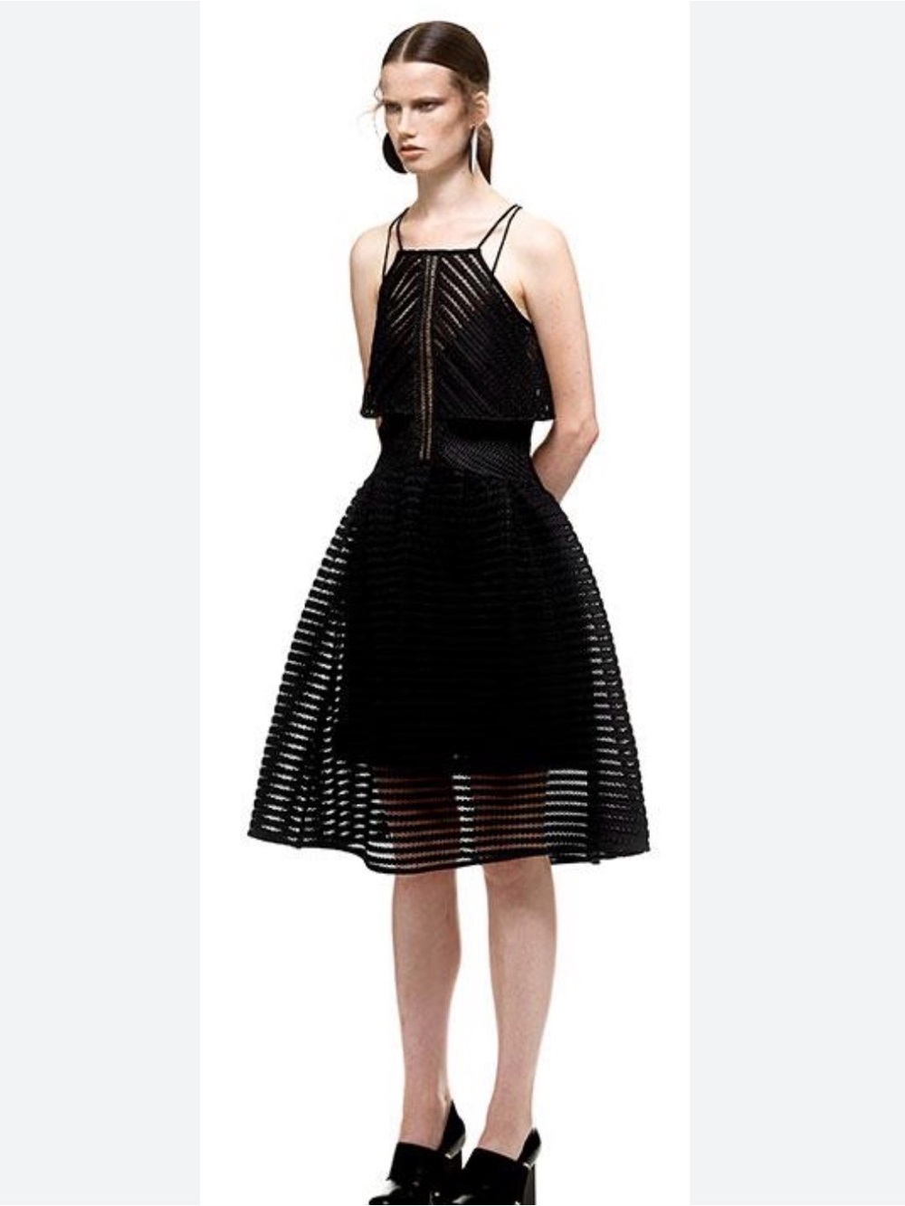 Self-Portrait Cropped Overlay Dress Black US 0